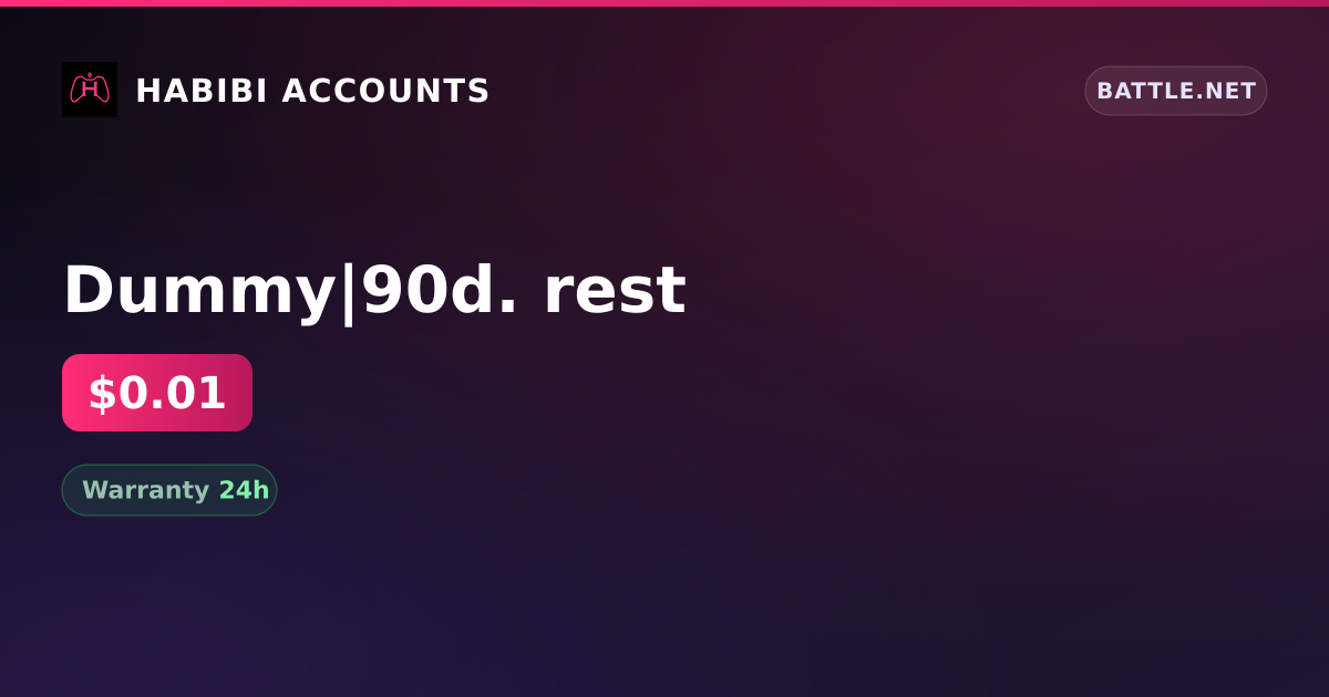 Dummy|90d. rest — HabibiAccounts