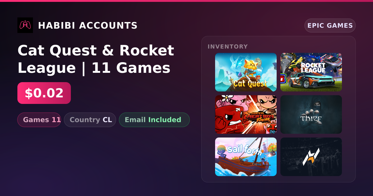 Cat Quest & Rocket League | 11 Games — HabibiAccounts