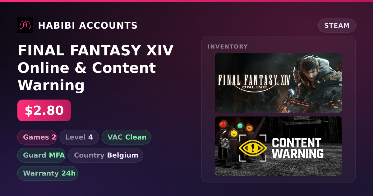 FINAL FANTASY XIV Online & Content Warning — HabibiAccounts