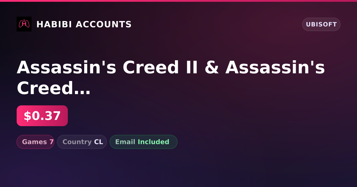 Assassin's Creed II & Assassin's Creed III | 7 Games — HabibiAccounts
