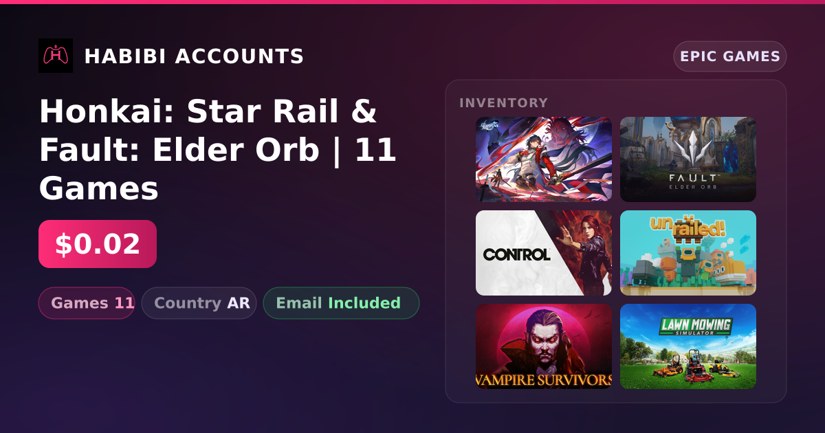 Honkai: Star Rail & Fault: Elder Orb | 11 Games — HabibiAccounts