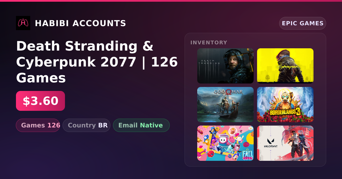 Death Stranding & Cyberpunk 2077 | 126 Games — HabibiAccounts