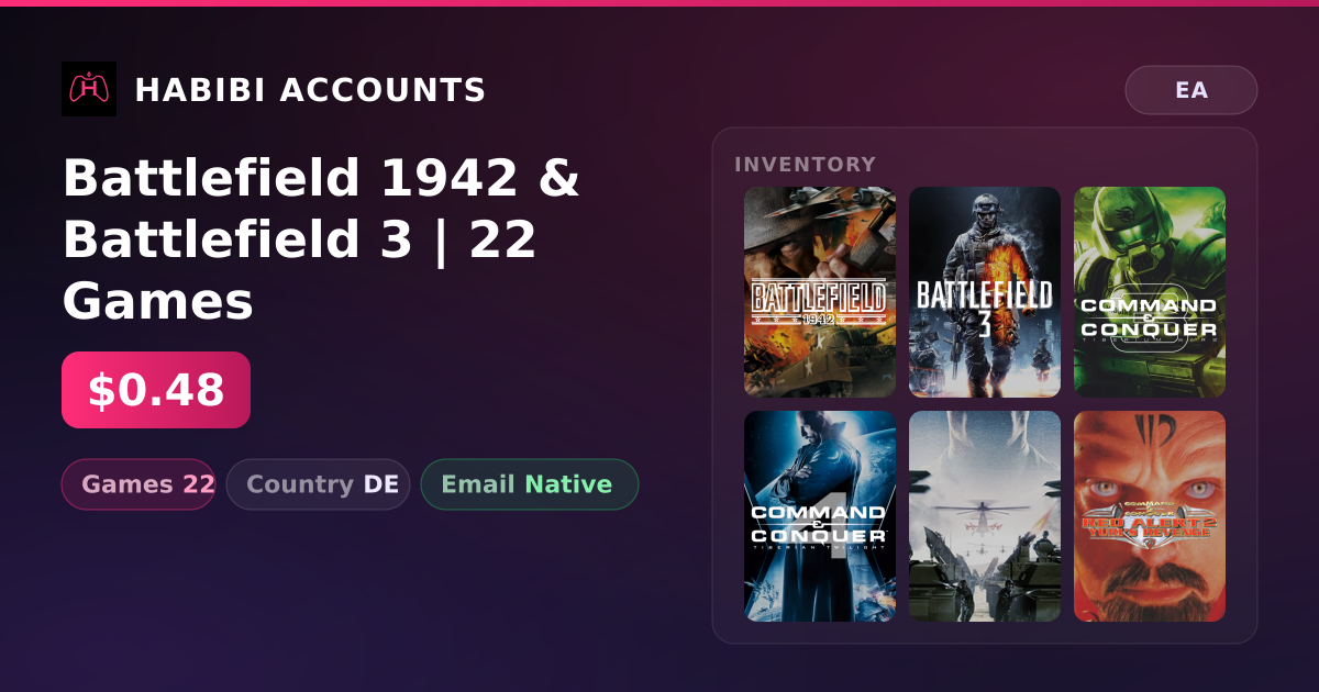 Battlefield 1942 & Battlefield 3 | 22 Games — HabibiAccounts