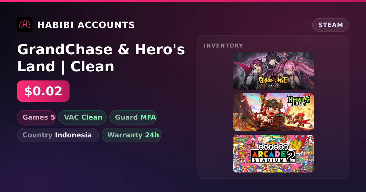 GrandChase & Hero's Land | Clean — HabibiAccounts