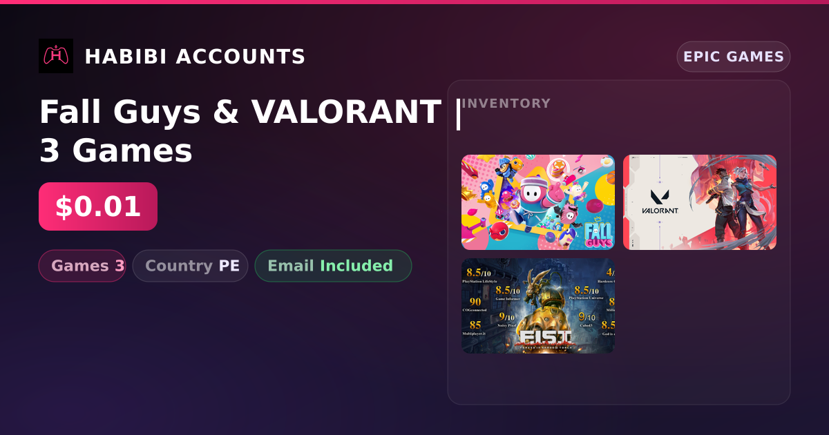 Fall Guys & VALORANT | 3 Games — HabibiAccounts