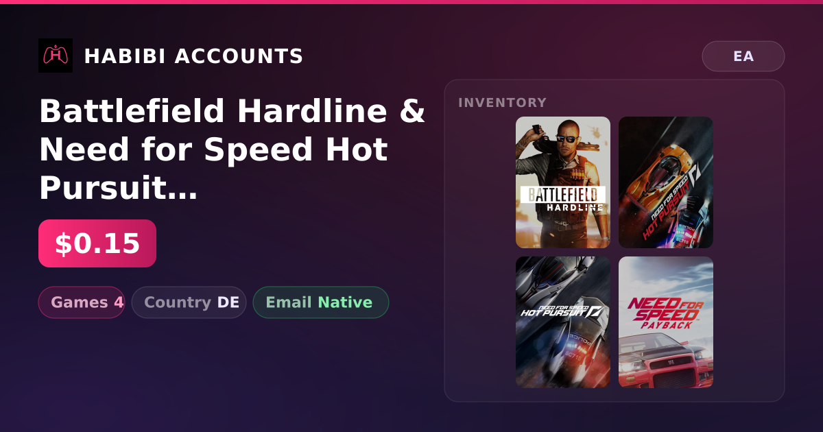 Battlefield Hardline & Need for Speed Hot Pursuit Remastered | 4 Games — HabibiAccounts