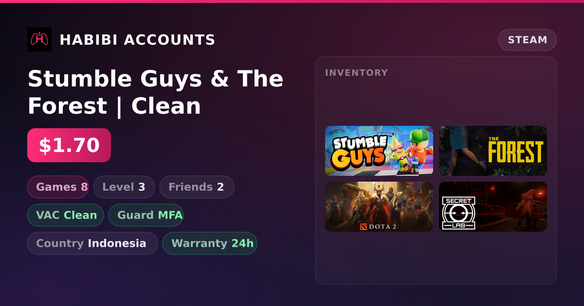 Stumble Guys & The Forest | Clean — HabibiAccounts
