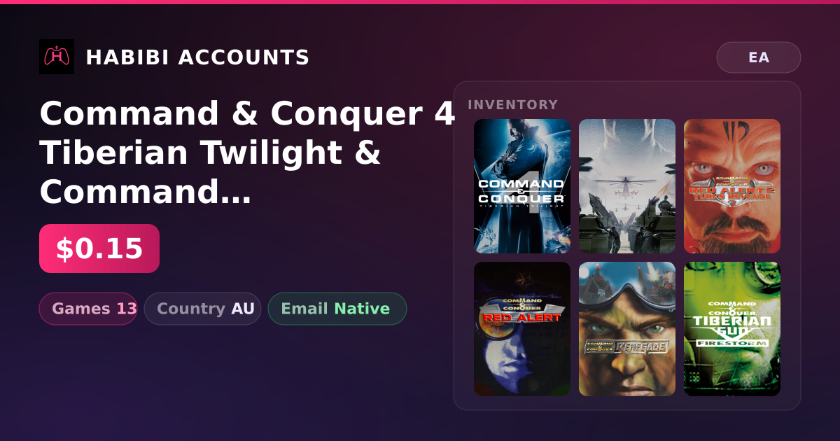 Command & Conquer 4 Tiberian Twilight & Command & Conquer Generals and Zero Hour | 13 Games — HabibiAccounts