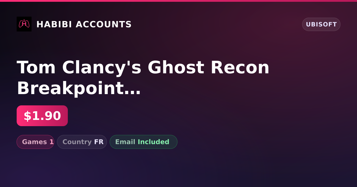 Tom Clancy's Ghost Recon Breakpoint | 1 Games — HabibiAccounts