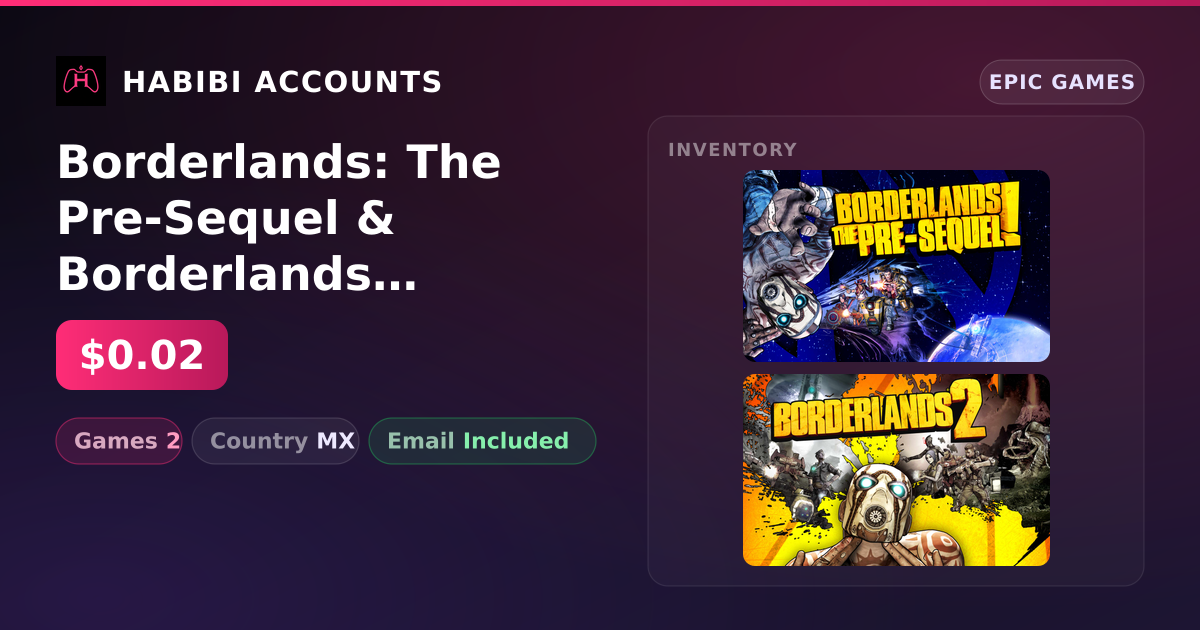 Borderlands: The Pre-Sequel & Borderlands 2 | 2 Games — HabibiAccounts