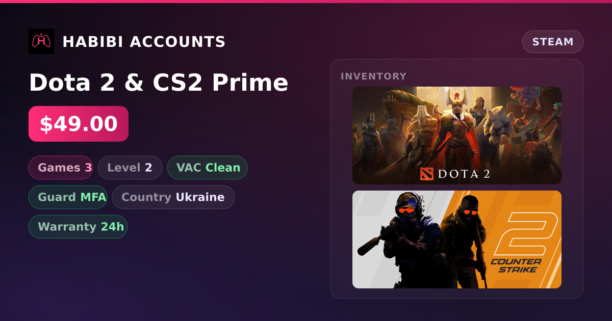 Dota 2 & CS2 Prime