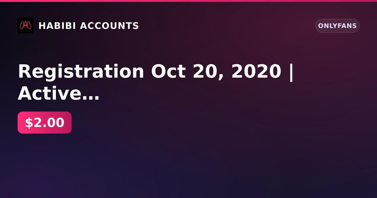 Registration Oct 20, 2020 | Active subscription until Sep 3, 2026 | 1 paid subscription | Firstmail email | Balance 0 — HabibiAccounts