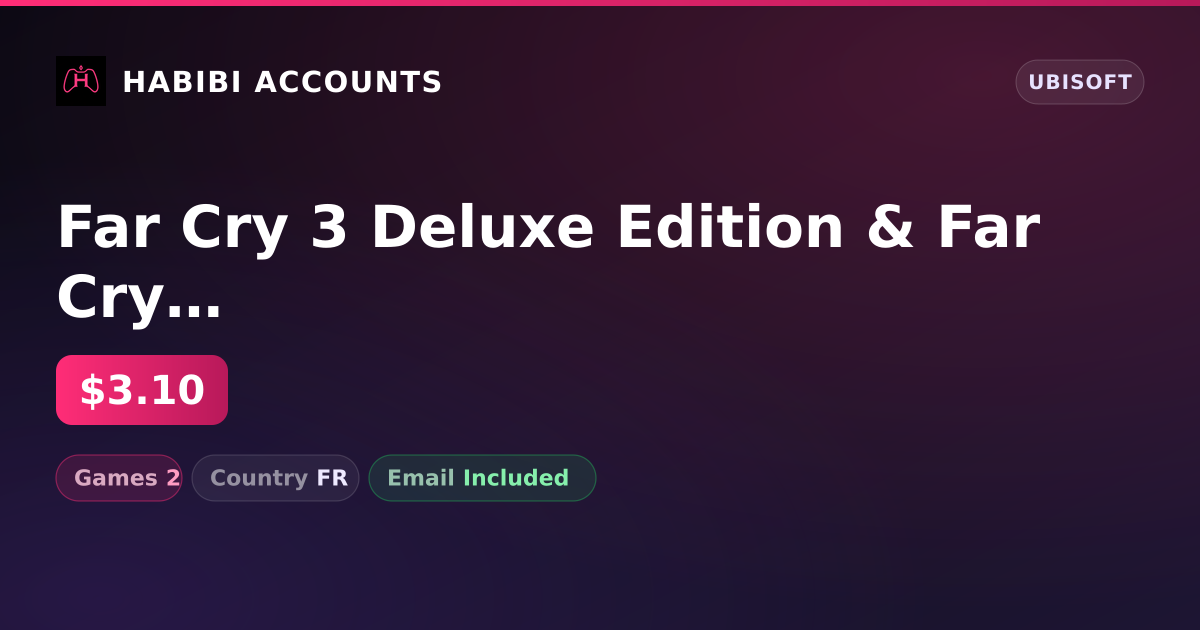 Far Cry 3 Deluxe Edition & Far Cry 5 | 2 Games — HabibiAccounts