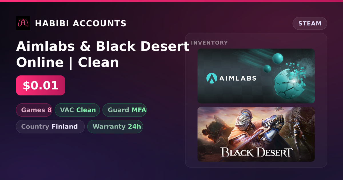 Aimlabs & Black Desert Online | Clean — HabibiAccounts