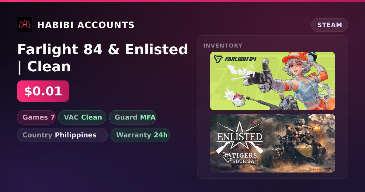 Farlight 84 & Enlisted | Clean — HabibiAccounts