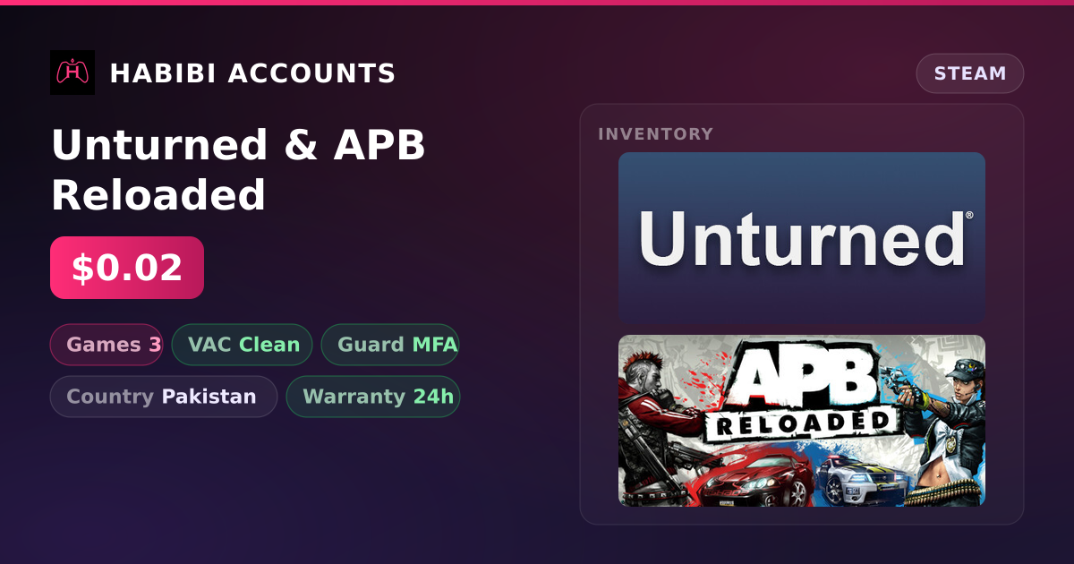 Unturned & APB Reloaded — HabibiAccounts