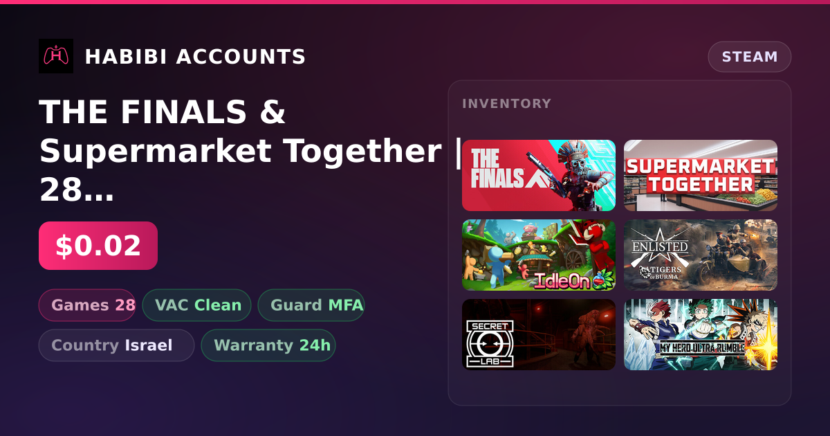 THE FINALS & Supermarket Together | 28 Games | Clean — HabibiAccounts