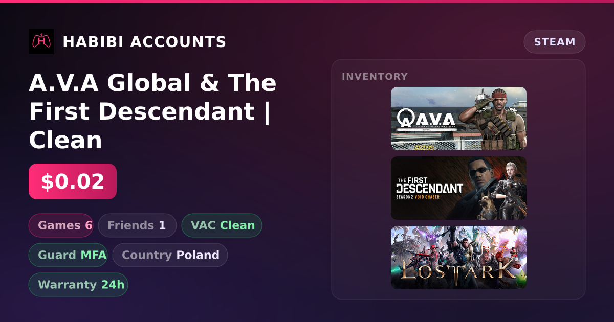 A.V.A Global & The First Descendant | Clean — HabibiAccounts