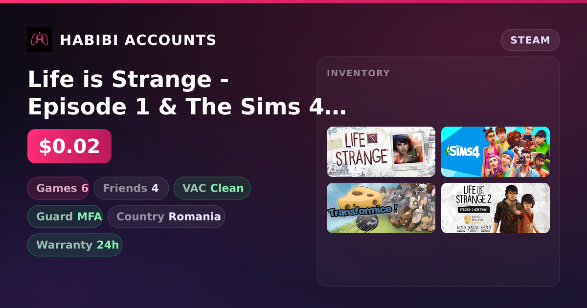 Life is Strange - Episode 1 & The Sims 4 | Clean — HabibiAccounts