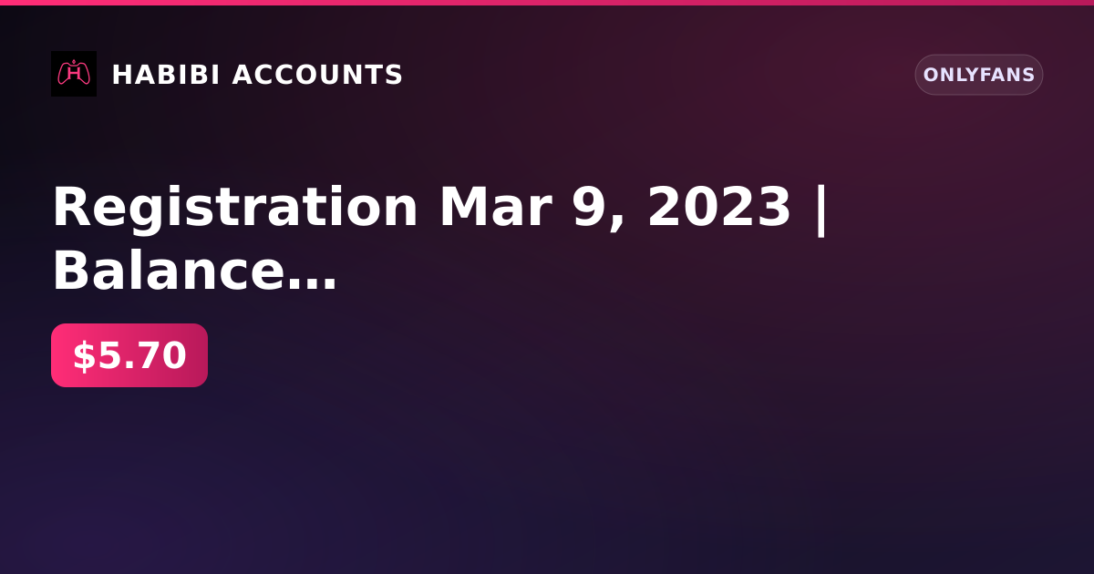Registration Mar 9, 2023 | Balance 698 ₽ | Model | 0 subscribers | 0 posts | KYC not passed | Age not confirmed