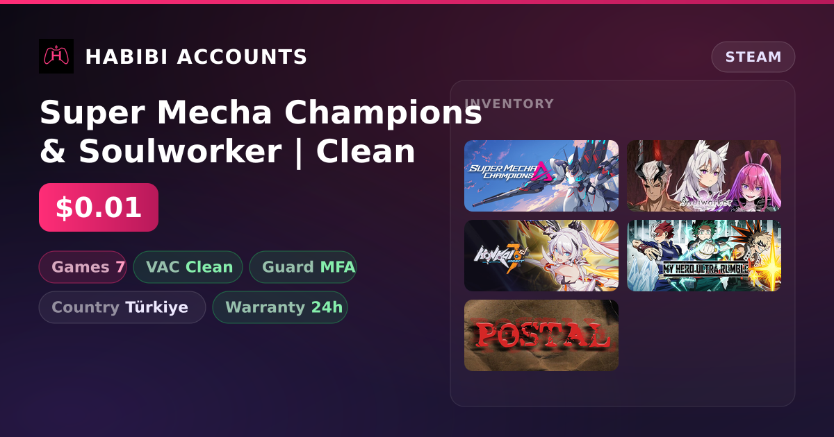 Super Mecha Champions & Soulworker | Clean — HabibiAccounts