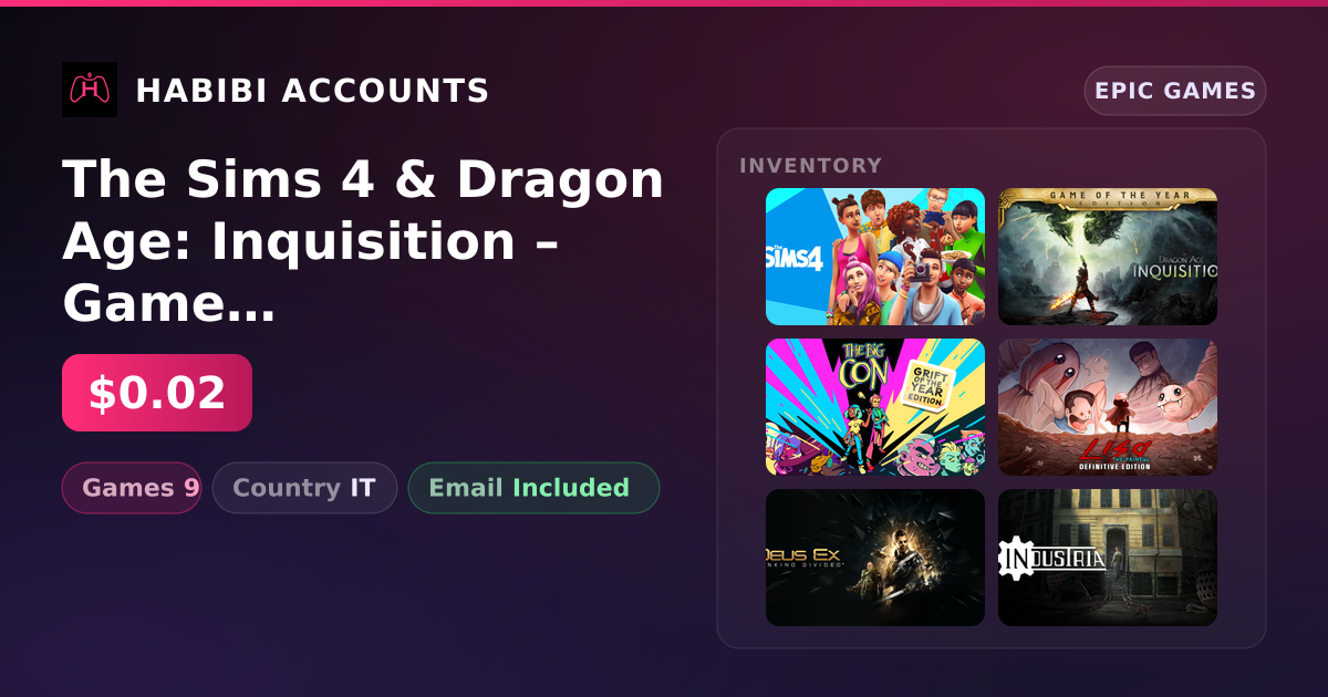 The Sims 4 & Dragon Age: Inquisition – Game of the Year Edition | 9 Games — HabibiAccounts