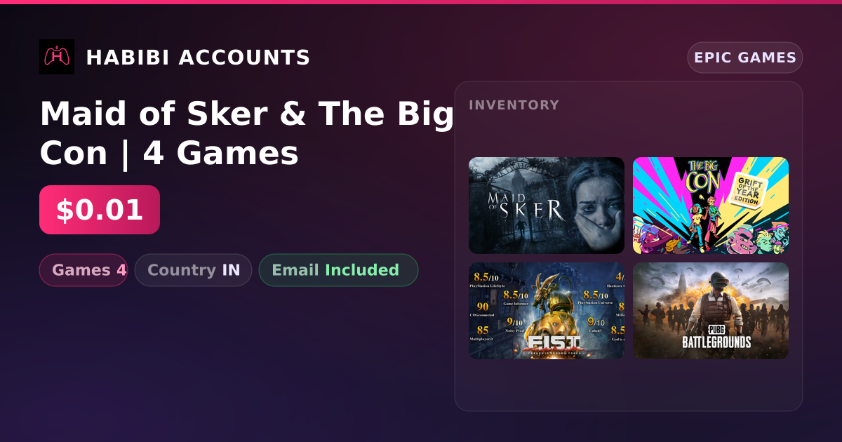 Maid of Sker & The Big Con | 4 Games — HabibiAccounts