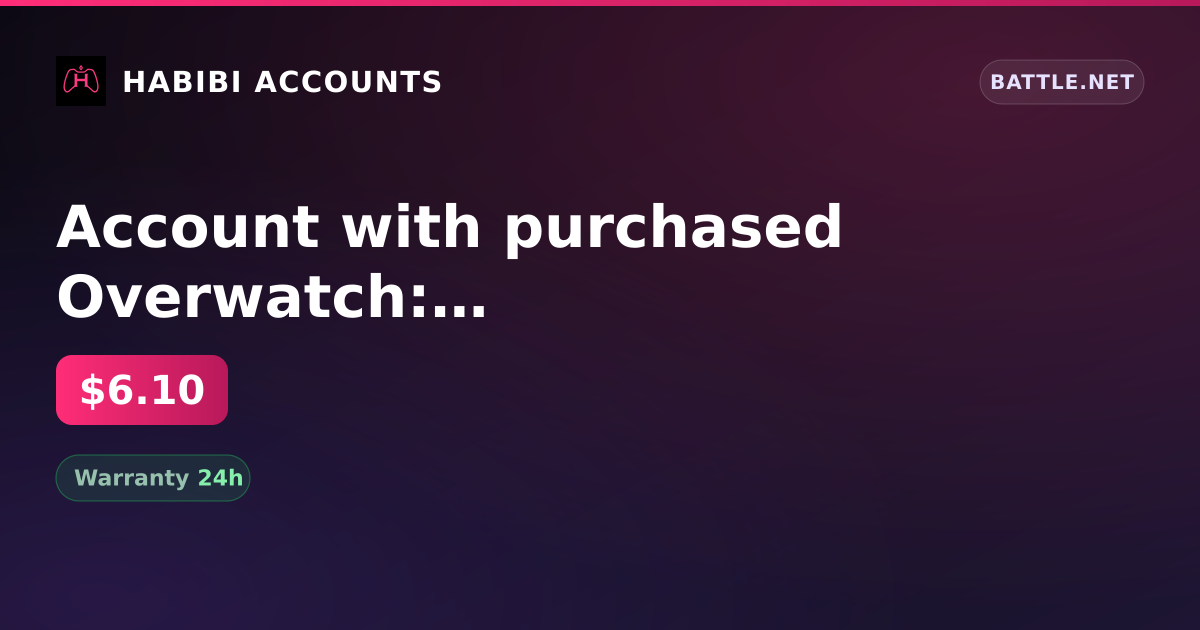 Account with purchased Overwatch: Legendary Edition + CoD: Black Ops 4 - Battle Edition | change of name + registration — HabibiAccounts