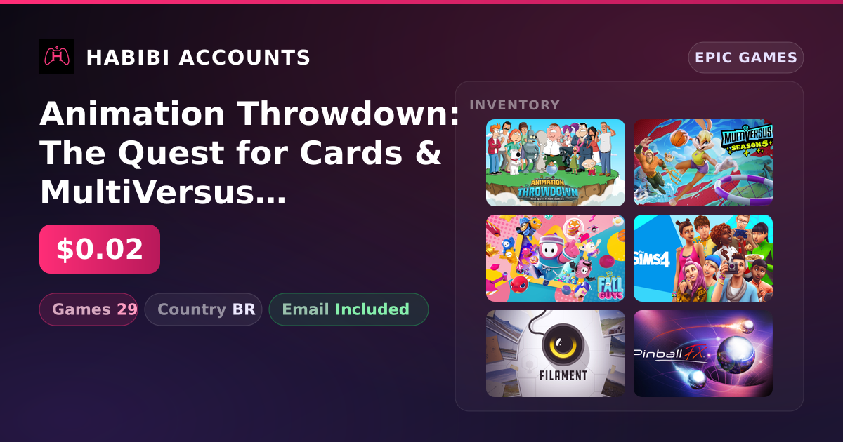 Animation Throwdown: The Quest for Cards & MultiVersus | 29 Games — HabibiAccounts