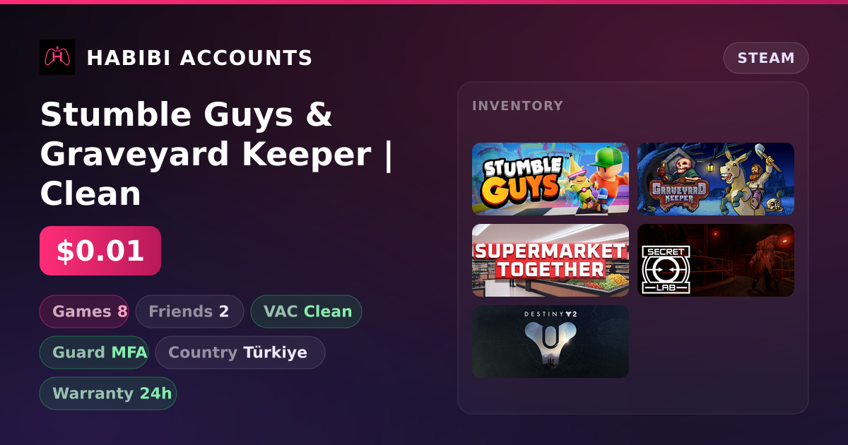 Stumble Guys & Graveyard Keeper | Clean — HabibiAccounts