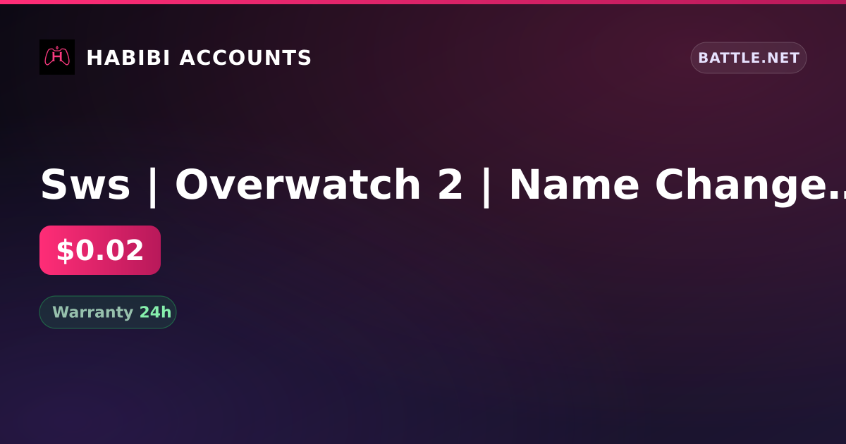 Sws | Overwatch 2 | Name Change | Inactive 153 days — HabibiAccounts