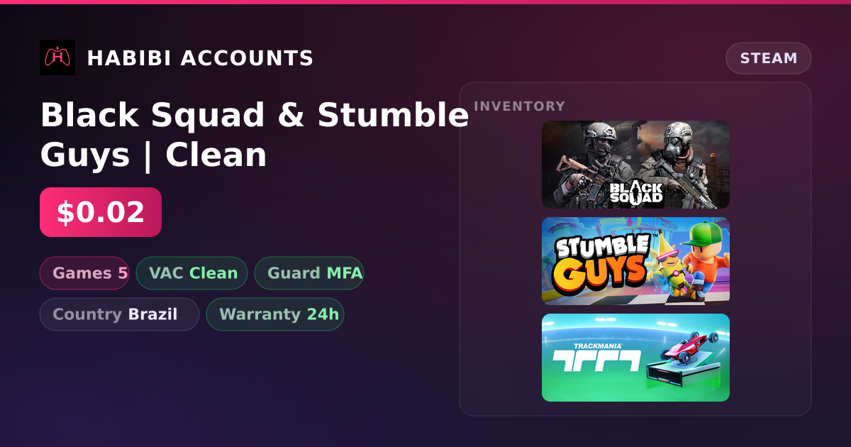 Black Squad & Stumble Guys | Clean — HabibiAccounts