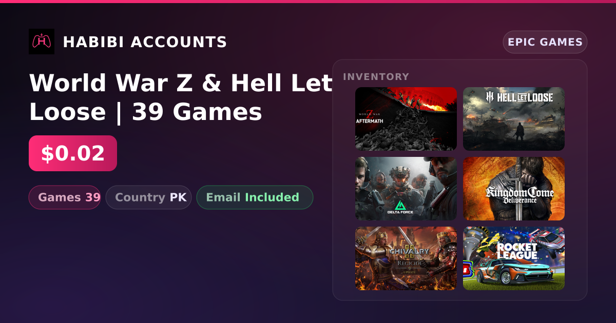 World War Z & Hell Let Loose | 39 Games — HabibiAccounts