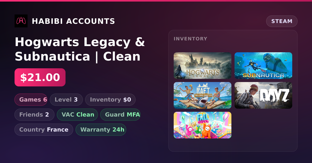 Hogwarts Legacy & Subnautica | Clean — HabibiAccounts