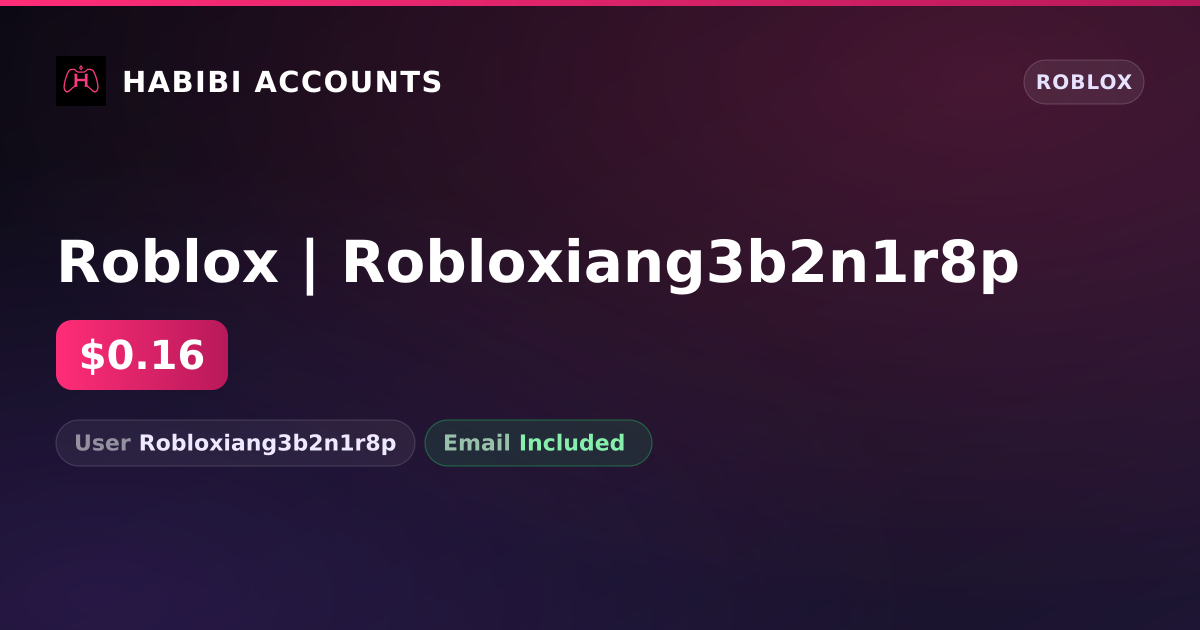 Roblox | Robloxiang3b2n1r8p — HabibiAccounts