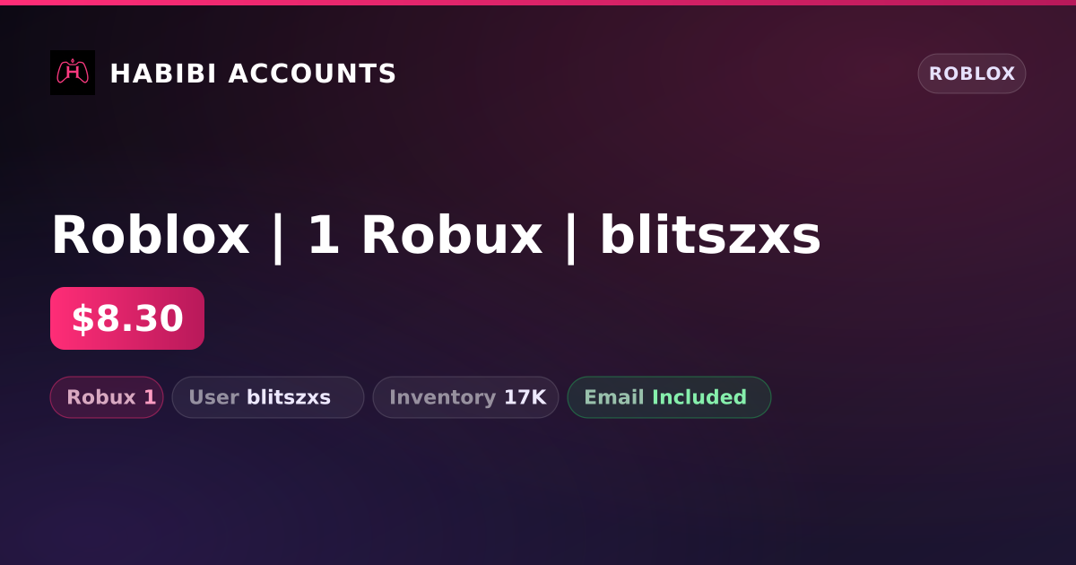 Roblox | 1 Robux | blitszxs — HabibiAccounts