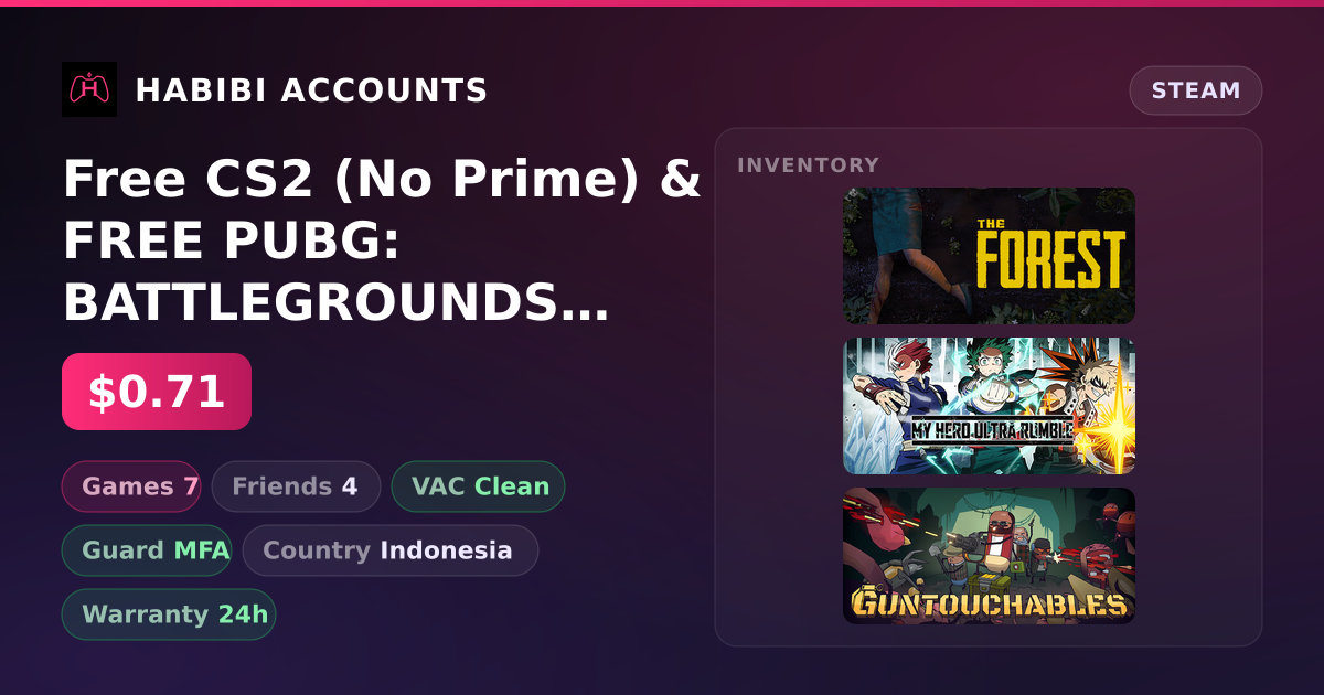 Free CS2 (No Prime) & FREE PUBG: BATTLEGROUNDS | Clean