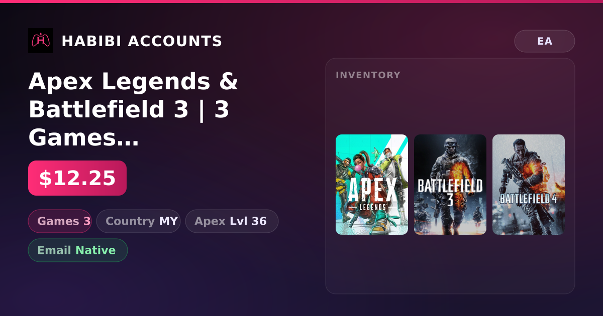 Apex Legends & Battlefield 3 | 3 Games | Apex Lvl 36 — HabibiAccounts