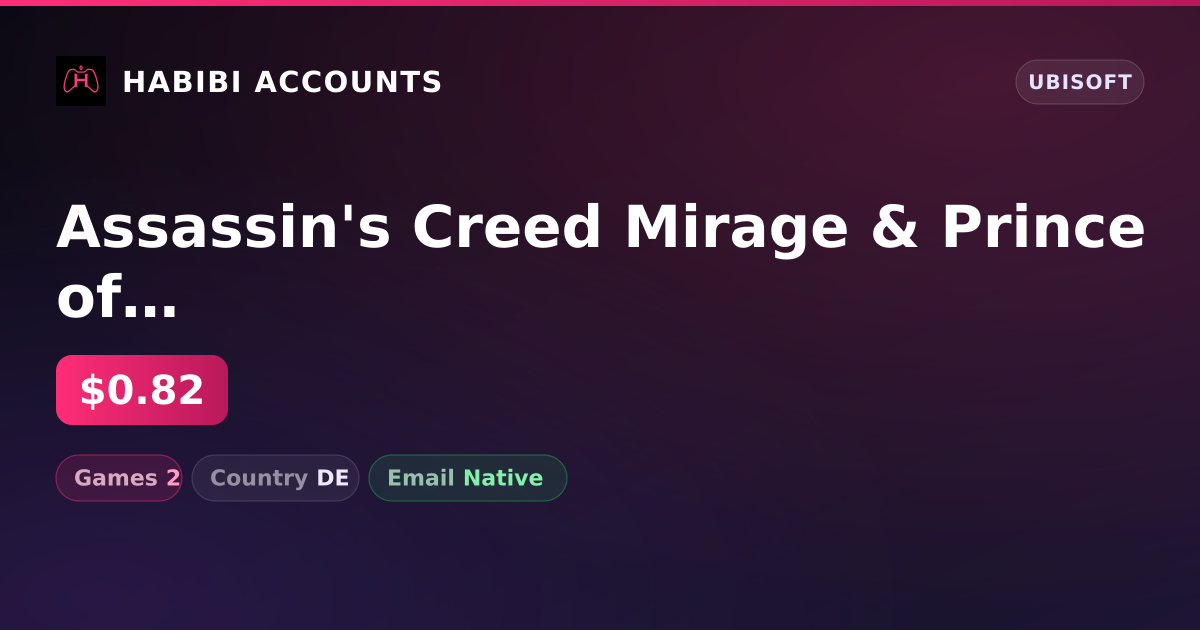 Assassin's Creed Mirage & Prince of Persia: The Lost Crown | 2 Games — HabibiAccounts
