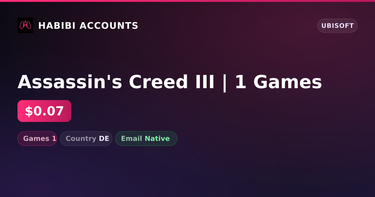 Assassin's Creed III | 1 Games — HabibiAccounts