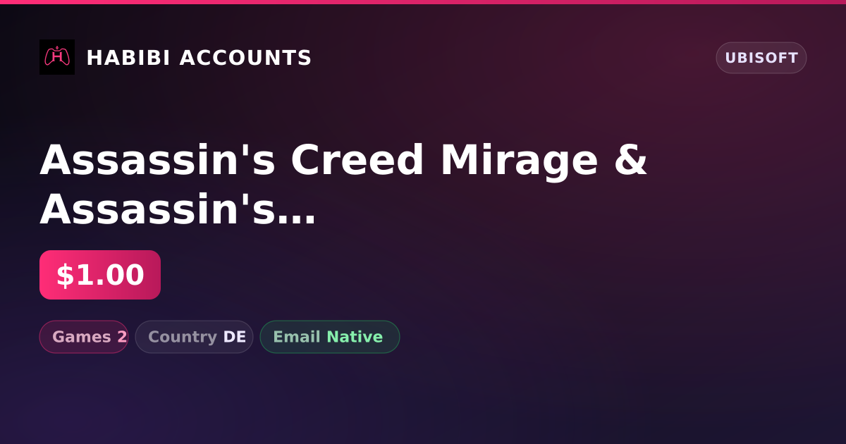 Assassin's Creed Mirage & Assassin's Creed Valhalla | 2 Games — HabibiAccounts