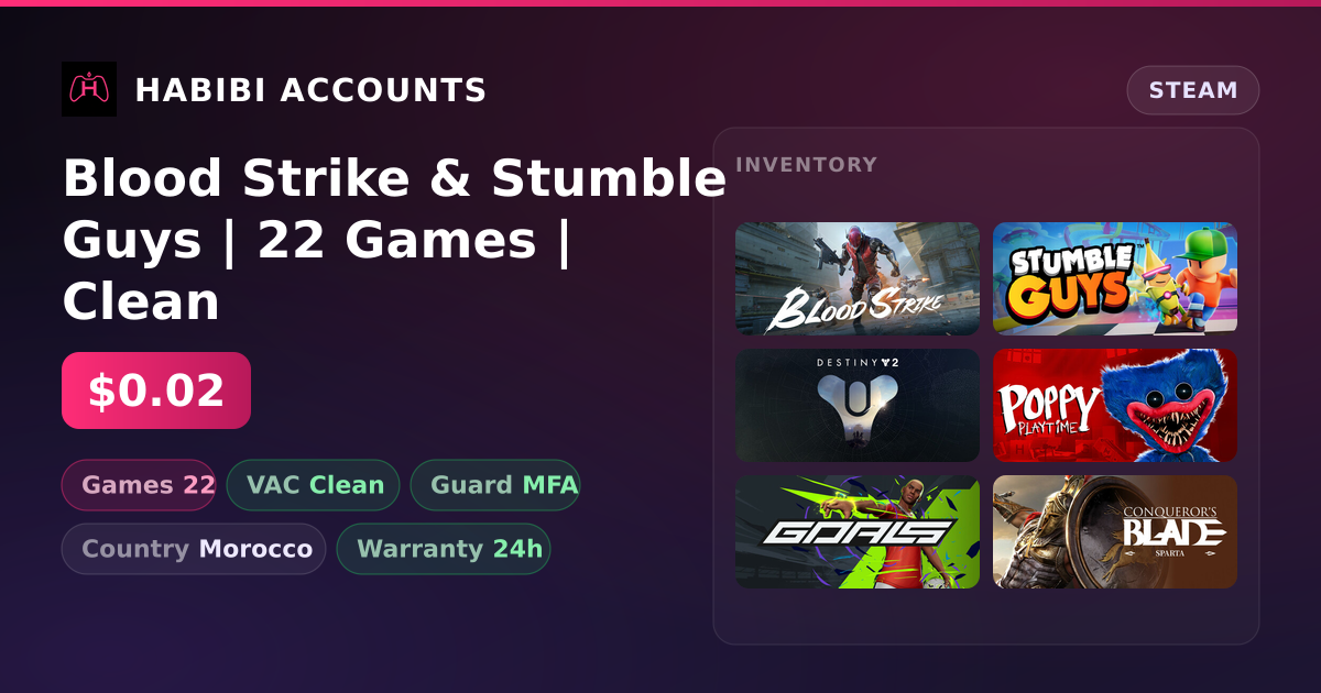 Blood Strike & Stumble Guys | 22 Games | Clean — HabibiAccounts