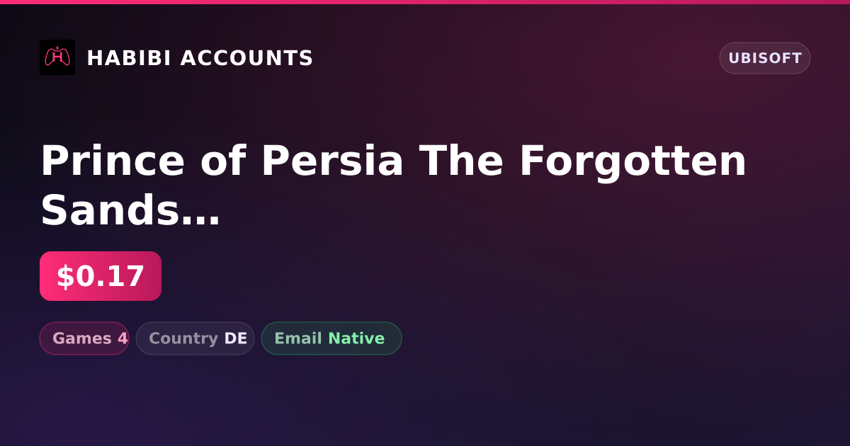 Prince of Persia The Forgotten Sands Deluxe Edition & Assassin's Creed Brotherhood | 4 Games — HabibiAccounts