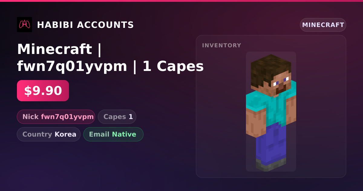 Minecraft | fwn7q01yvpm | 1 Capes — HabibiAccounts