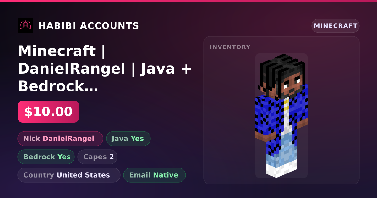 Minecraft | DanielRangel | Java + Bedrock | 2 Capes — HabibiAccounts