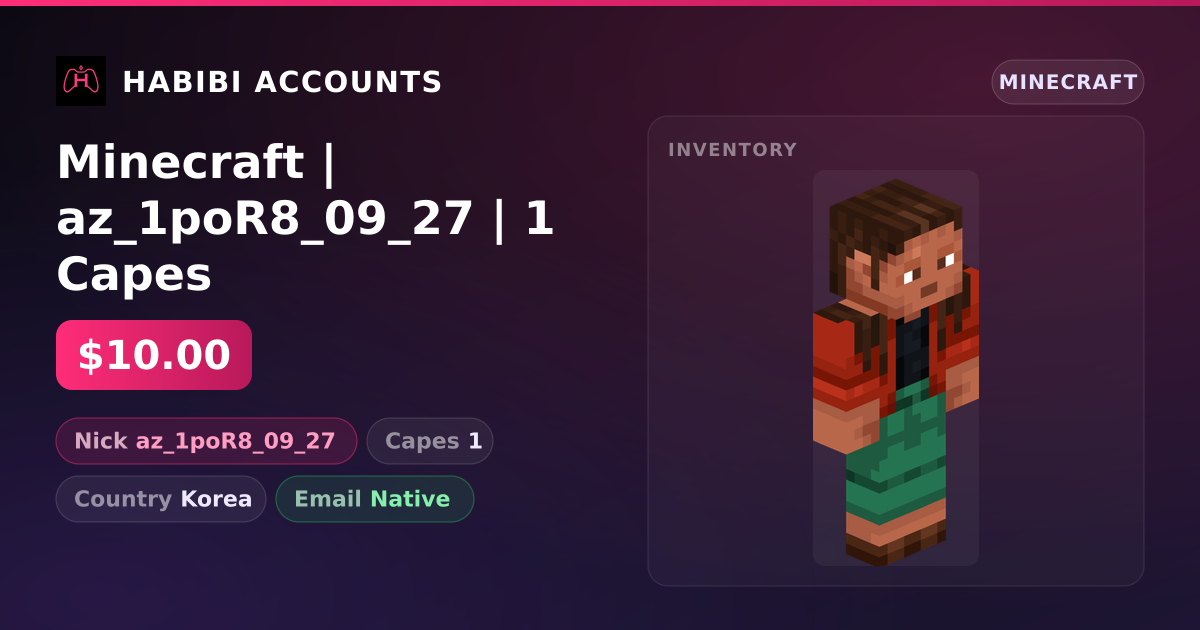 Minecraft | az_1poR8_09_27 | 1 Capes — HabibiAccounts