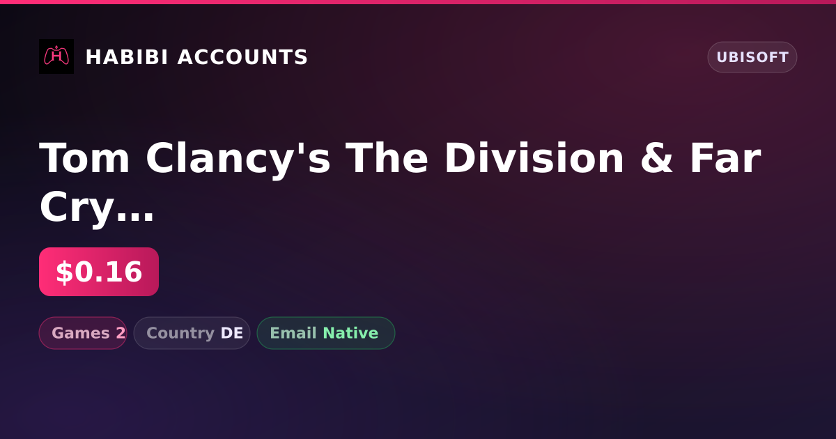 Tom Clancy's The Division & Far Cry Primal | 2 Games — HabibiAccounts