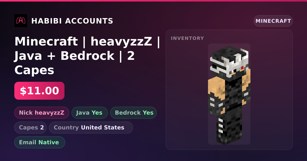 Minecraft | heavyzzZ | Java + Bedrock | 2 Capes — HabibiAccounts