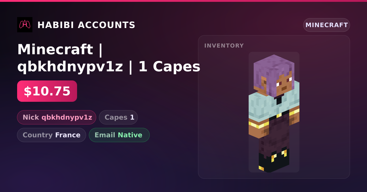 Minecraft | qbkhdnypv1z | 1 Capes — HabibiAccounts