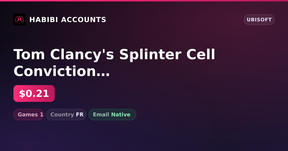 Tom Clancy's Splinter Cell Conviction | 1 Games — HabibiAccounts